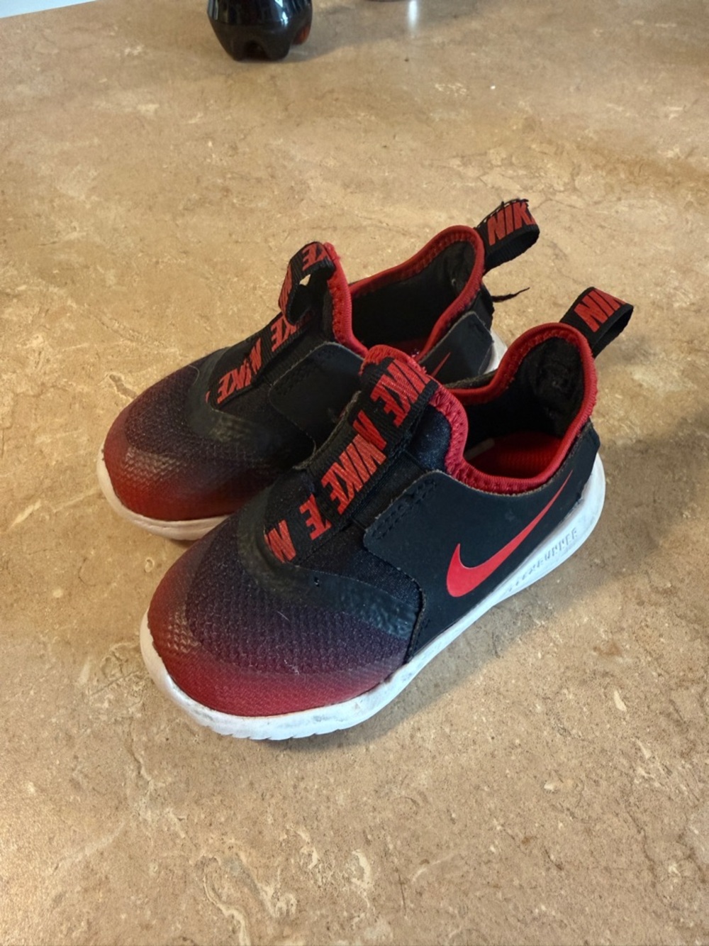 Nike Kids' Red and Black Slip-On FlexRunner Shoes